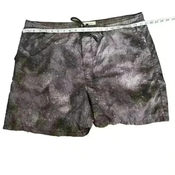 Urban Outfitters Mens Gray Space Print Drawstring Swim Trunk L - Picture 8 of 11